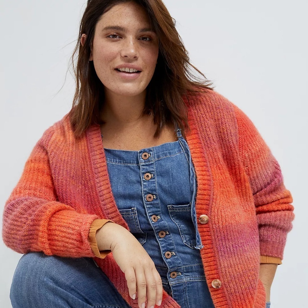 Anthropolgie Maeve Hallie Space-Dyed Cardigan Women’s Wool Blend Size Large - Picture 2 of 13